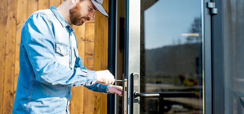 Frameless Glass Storefront Door Locks Replacement in DeKalb